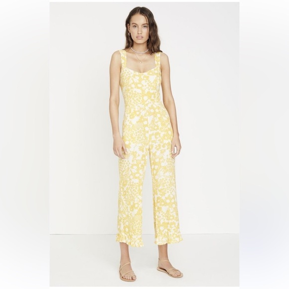 Faithfull the Brand Pants - Faithful the Brand Kasbah Jumpsuit Yellow Hestia Floral size Medium